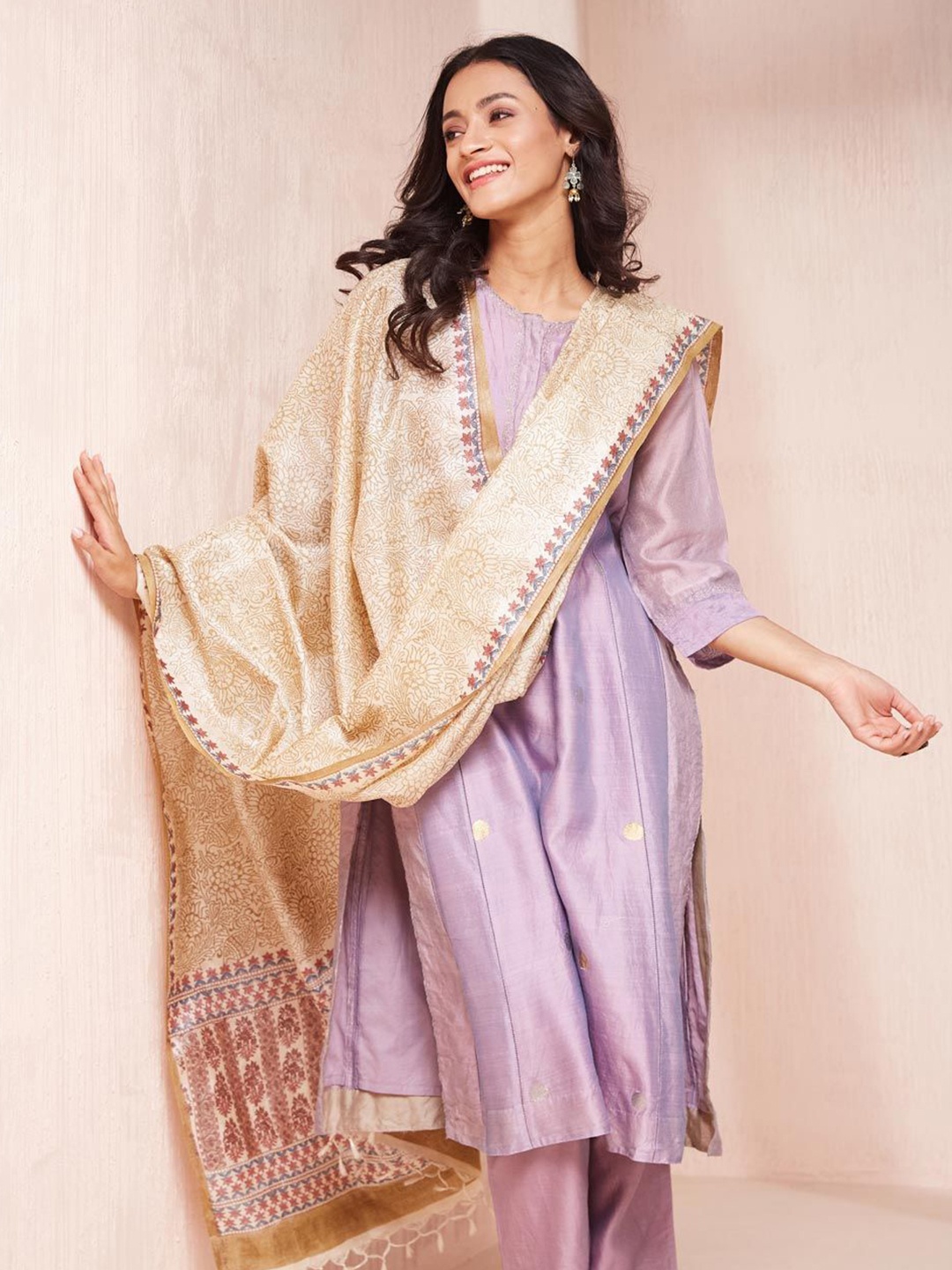 

Fabindia Printed Dupatta, Beige