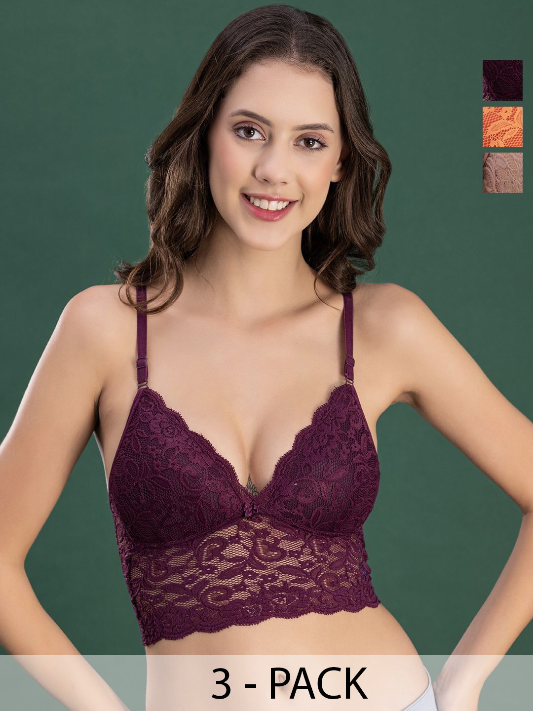 

DressBerry Floral Bra Medium Coverage Lightly Padded, Purple