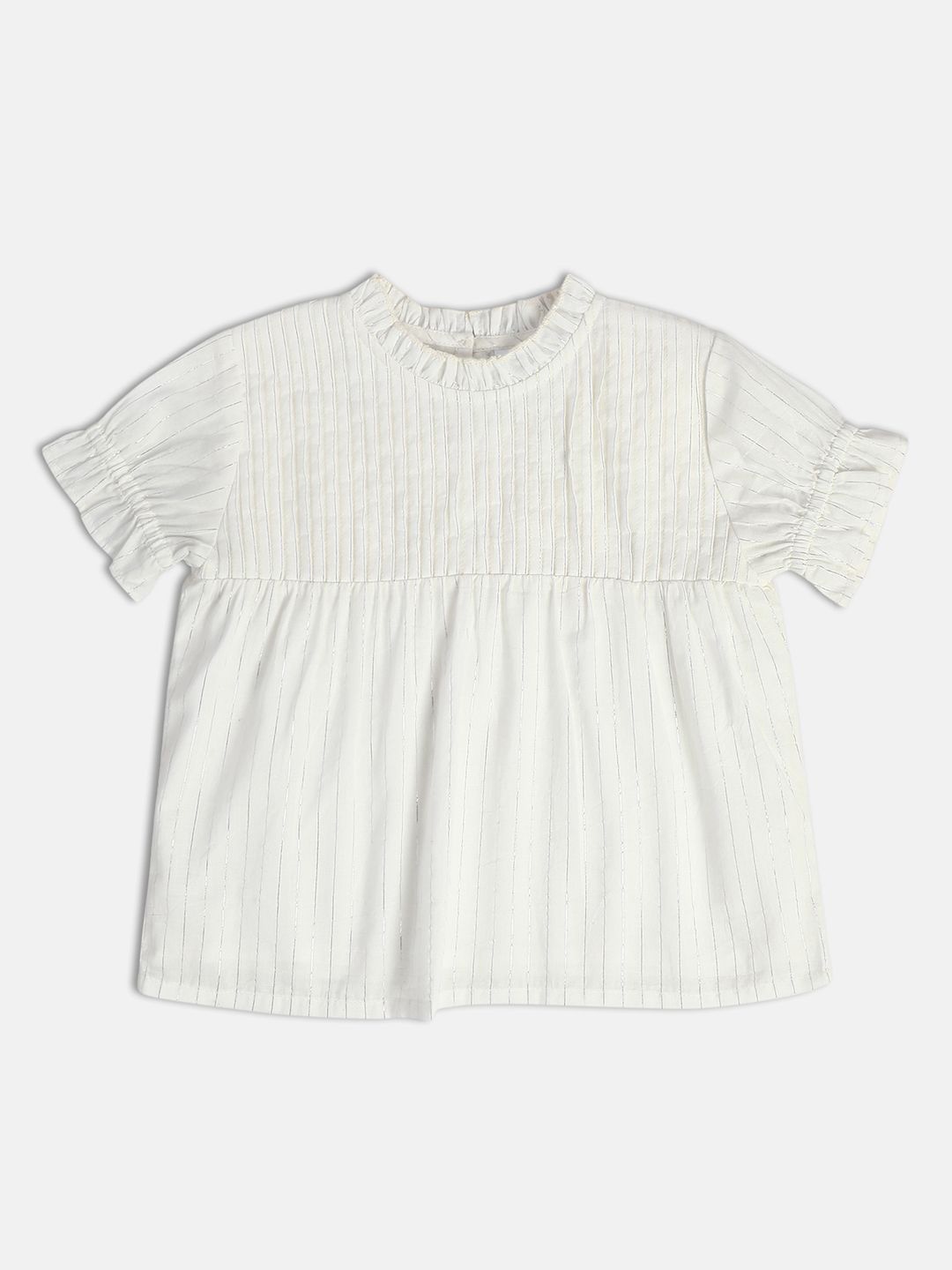 

MINI KLUB Striped Flared Sleeve Top, White