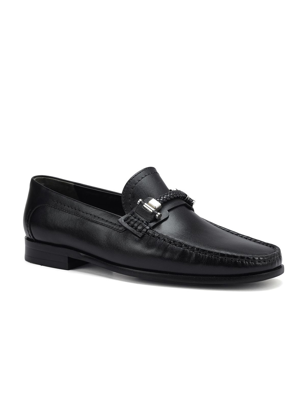 

ROSSO BRUNELLO Men Leather Formal Loafers, Black