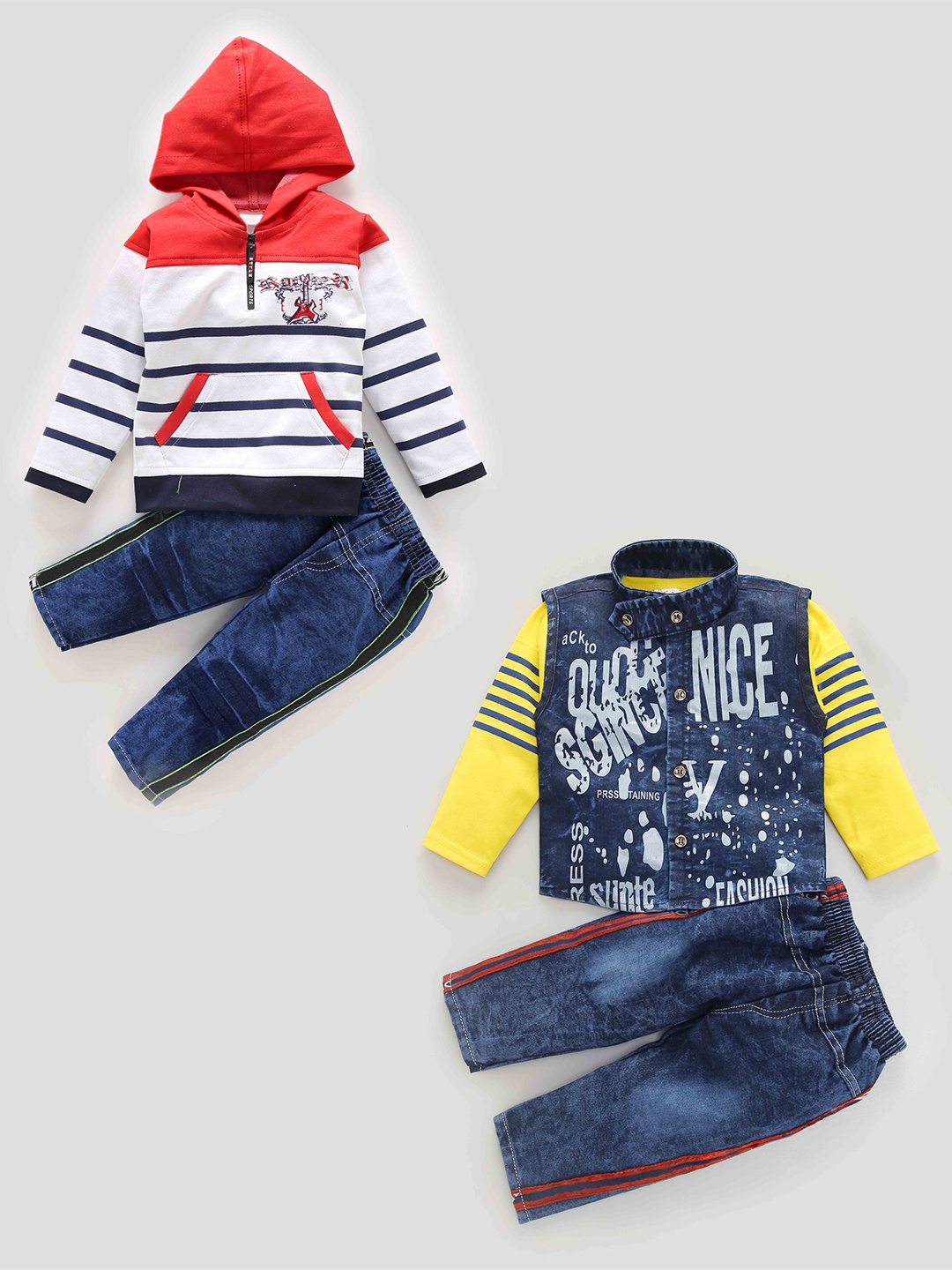 

BAESD Boys Printed T-shirt with Trousers, Blue