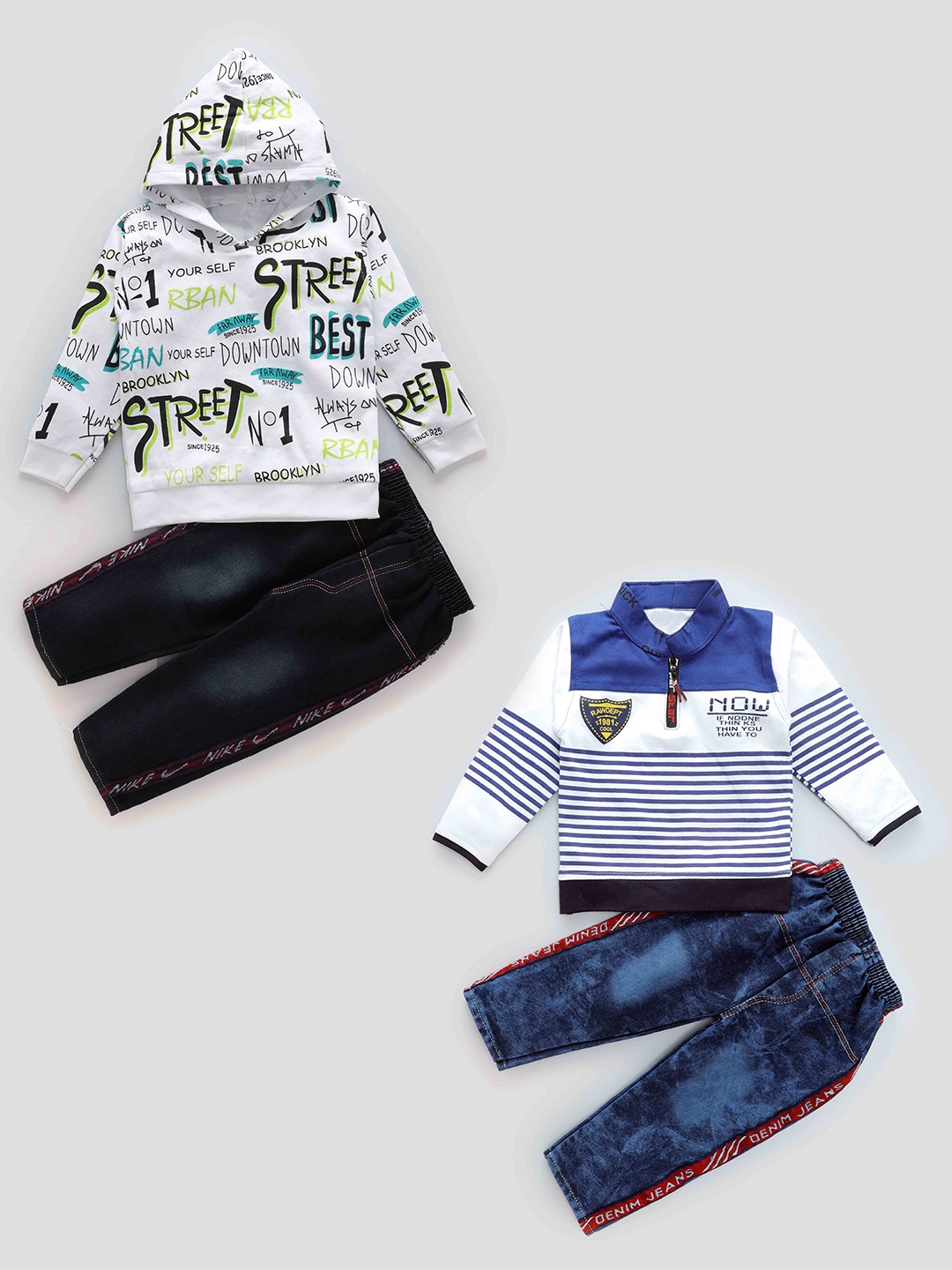 

BAESD Boys Printed Shirt with Pyjamas, White