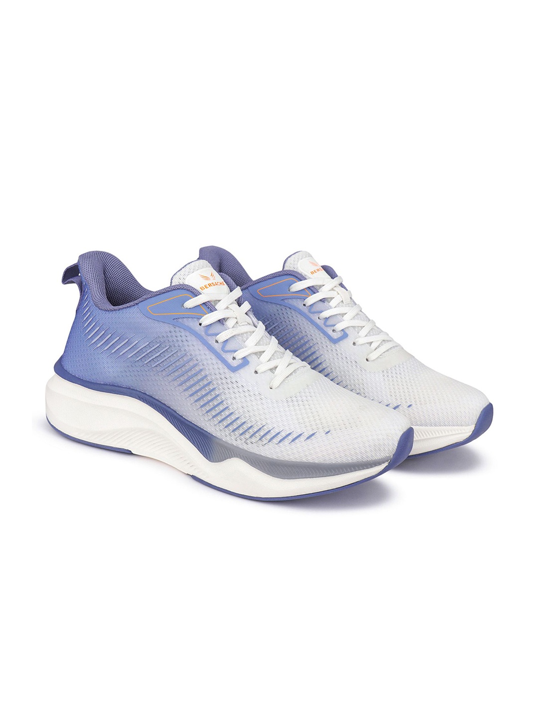 

BERSACHE Men Woven Design Leather Sneakers, Blue