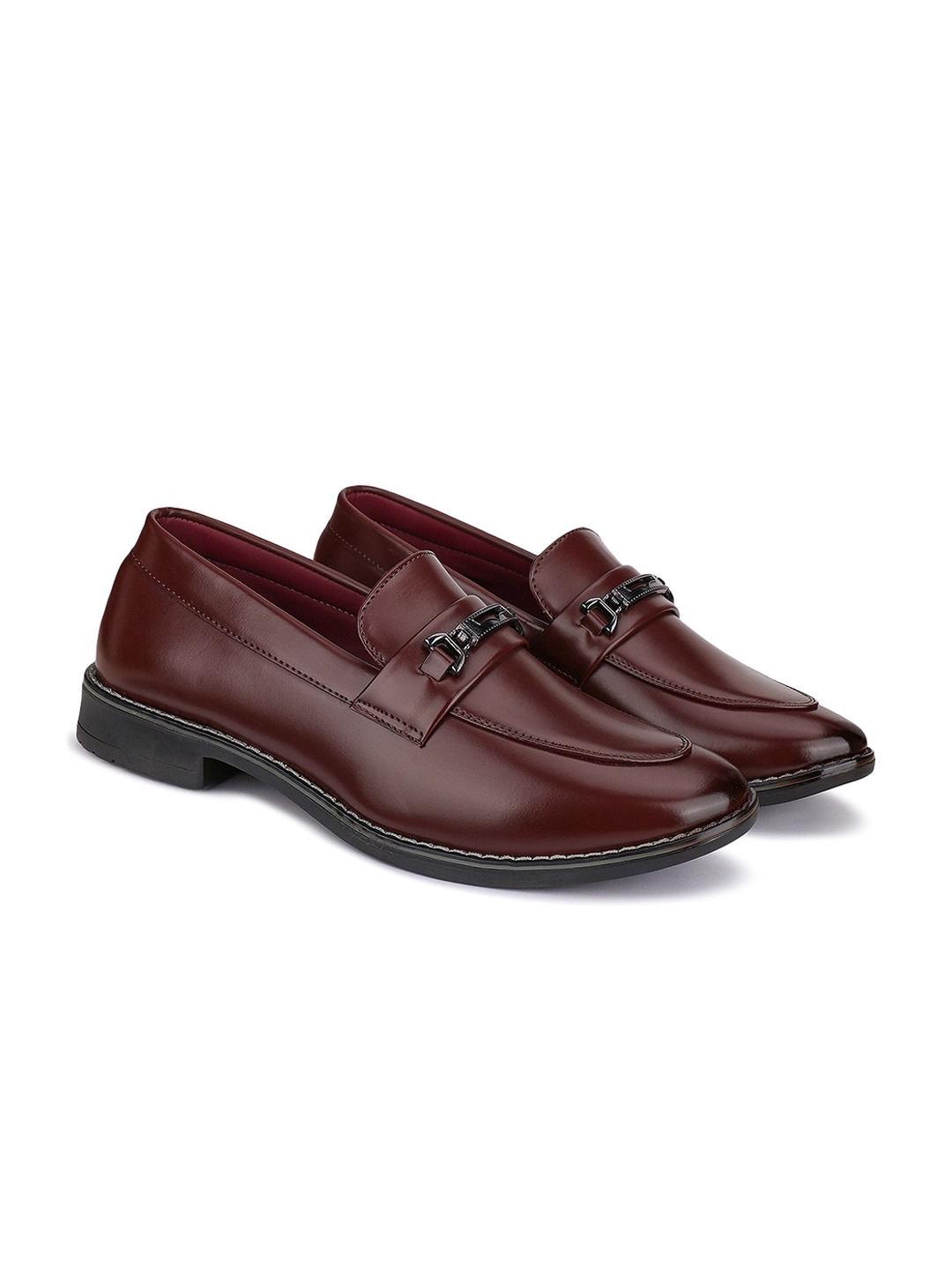 

BERSACHE Men Leather Loafers, Brown