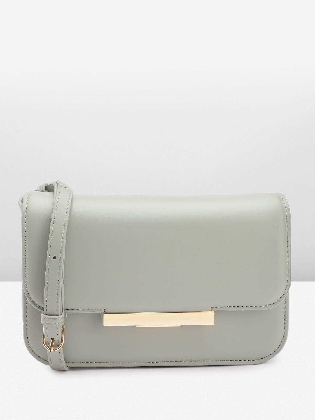 

MANGO Faux Leather Structured Crossbody Sling Bag, Green