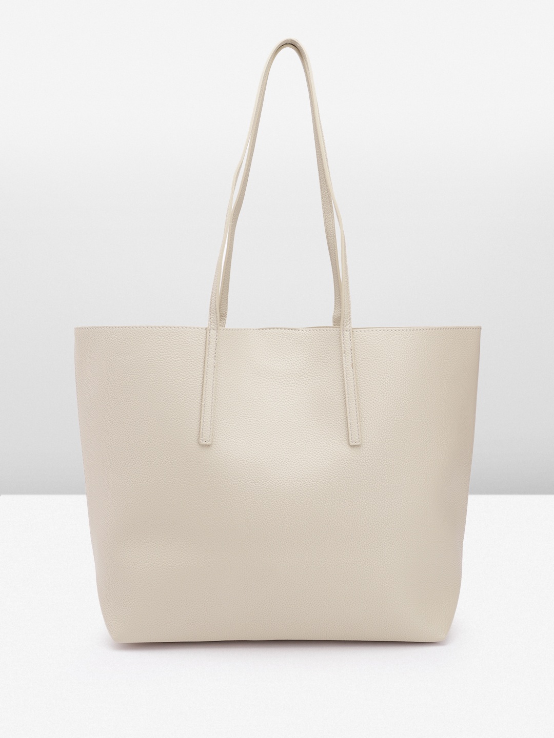 

MANGO Oversized Structured Shoulder Bag, Beige