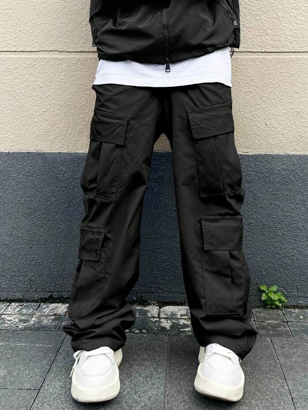 

TABADTOD Men Relaxed Loose Fit Cargos Trousers, Black