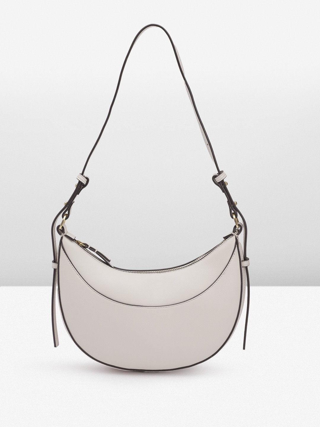 

MANGO Half Moon Shoulder Bag, Off white