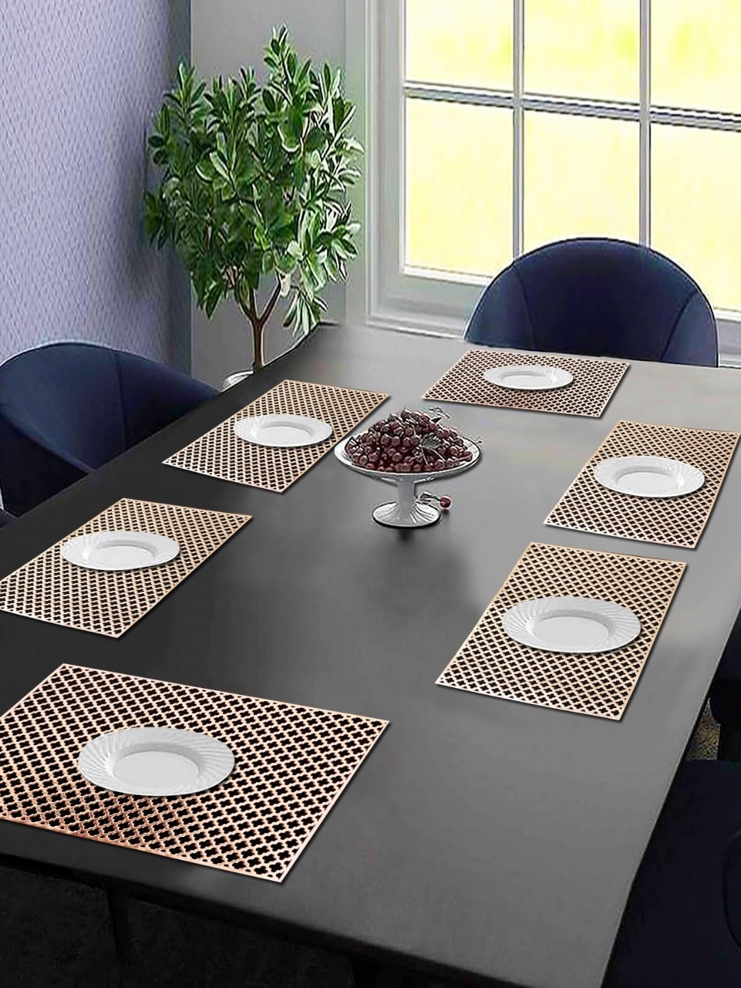 

LooMantha 6-Pcs Brown Printed Table Placemats