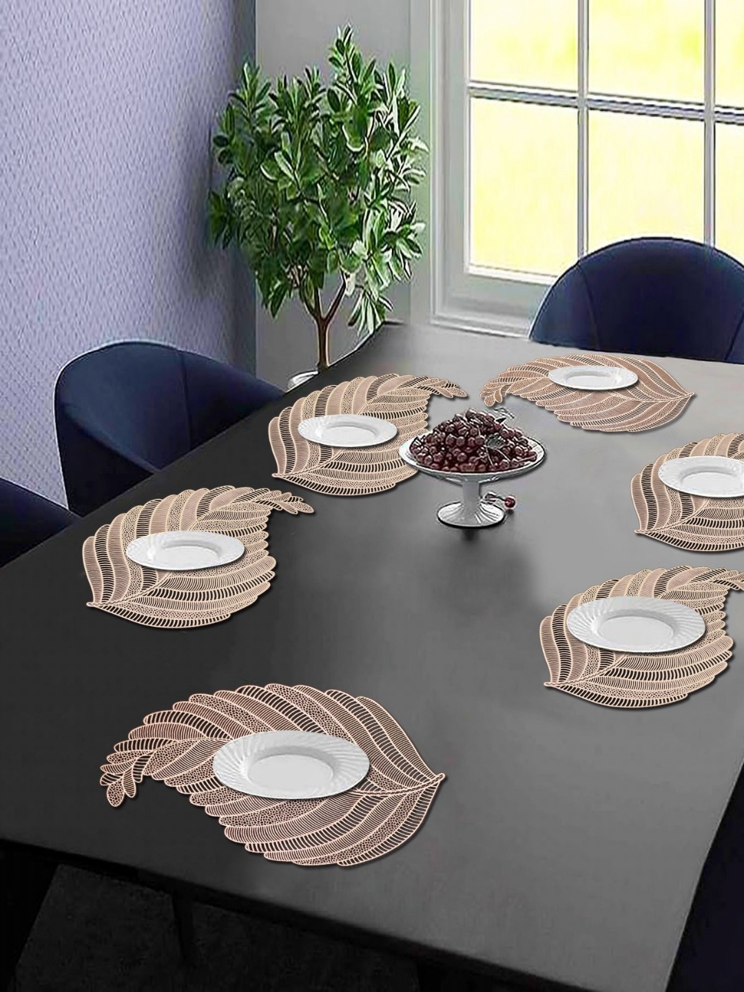 

LooMantha 6-Pcs Brown Printed Table Placemats