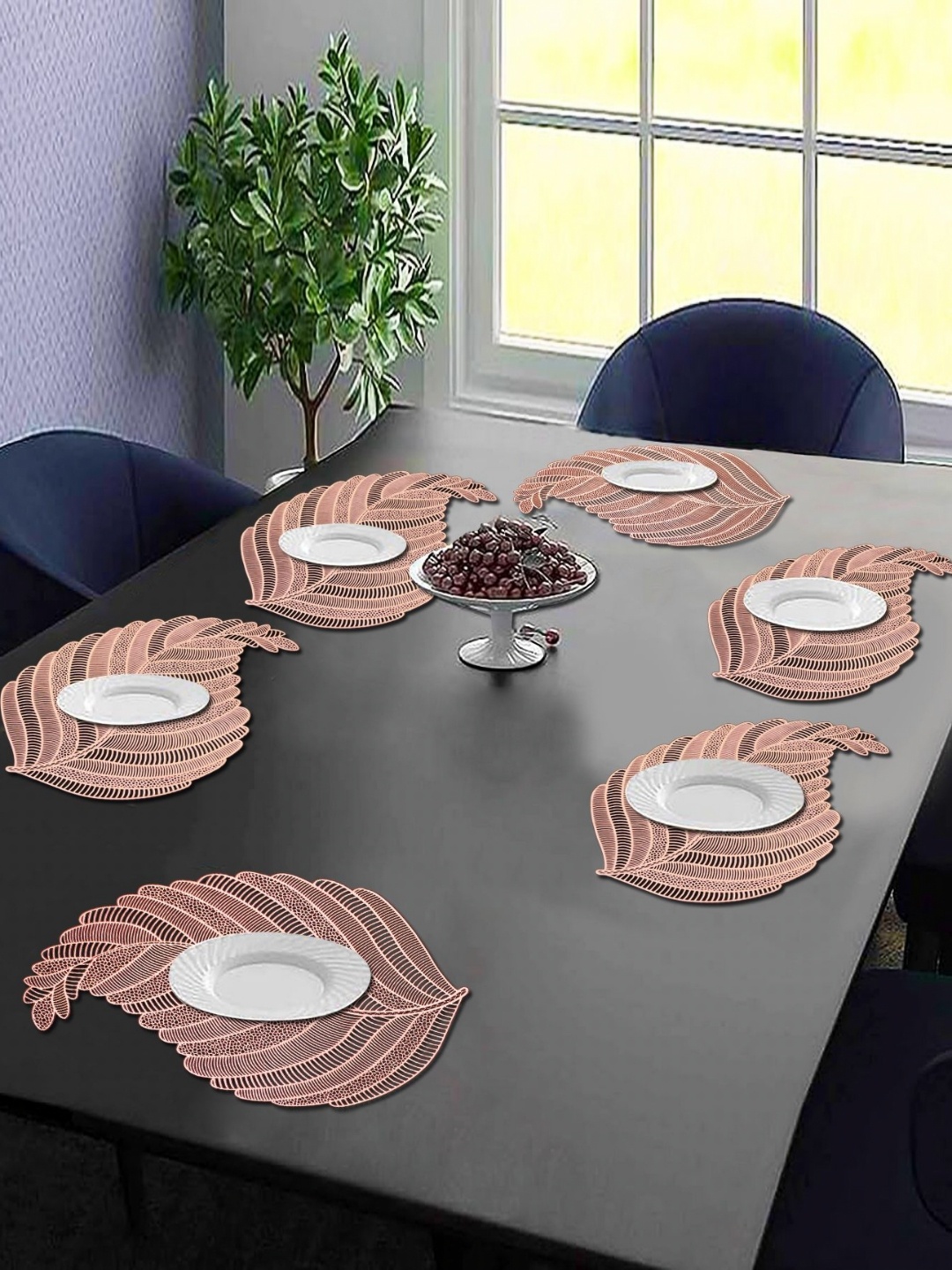 

LooMantha 6-Pcs Brown Printed Table Placemats