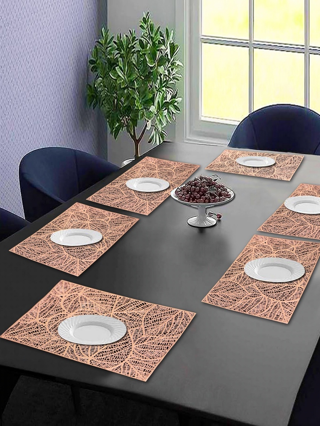 

LooMantha 6-Pcs Brown Printed Table Placemats