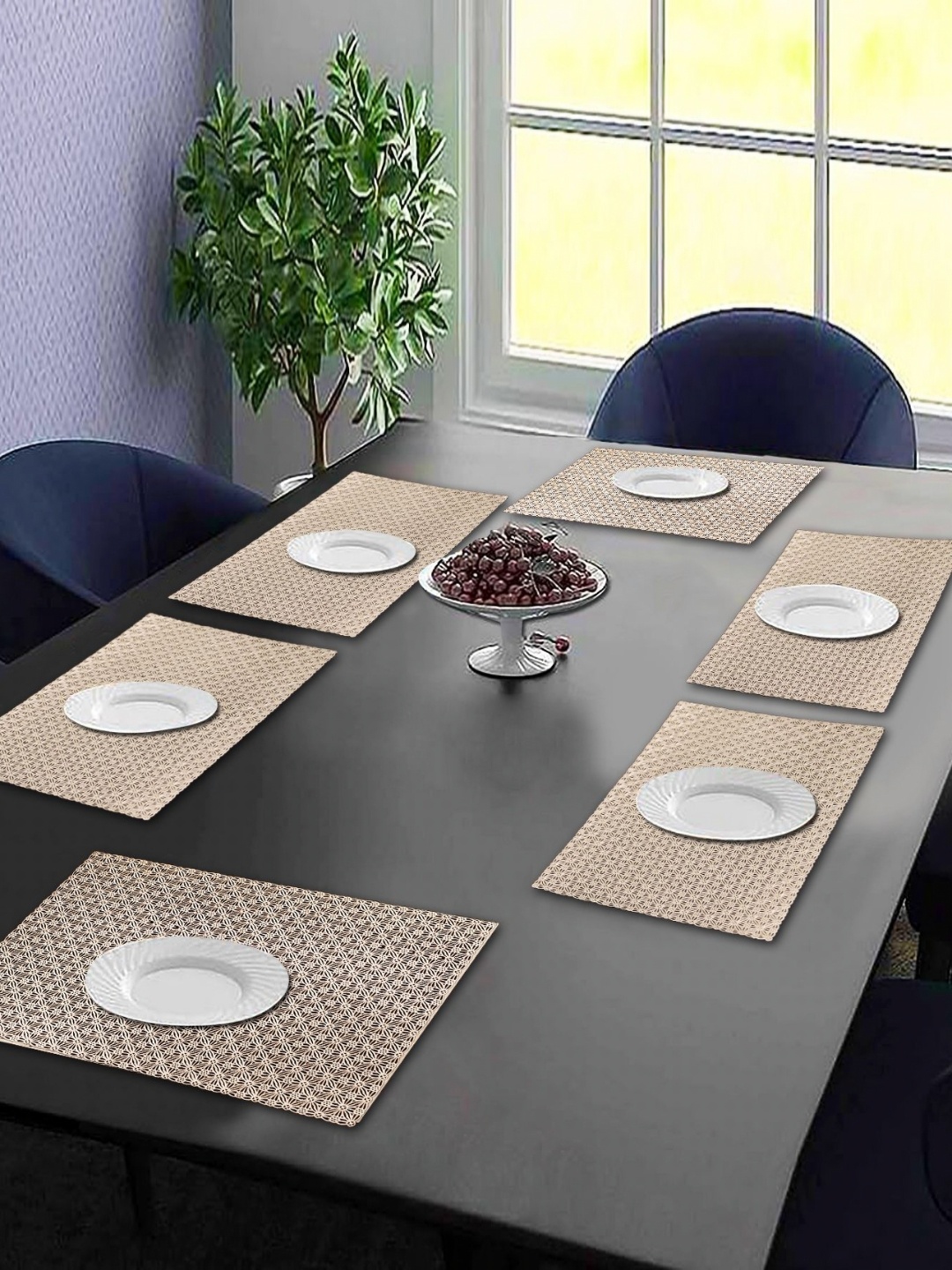 

LooMantha 6Pcs Geometric Table Placemats, Gold