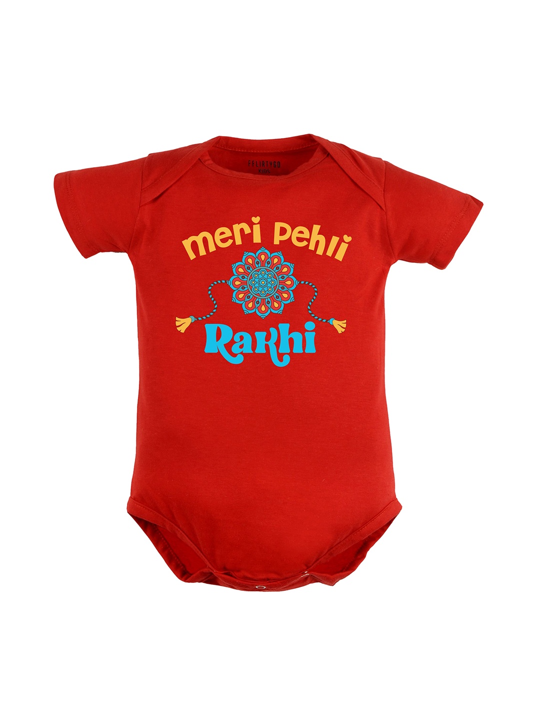 

FFLIRTYGO Infants Kids Printed Cotton Bodysuit, Red