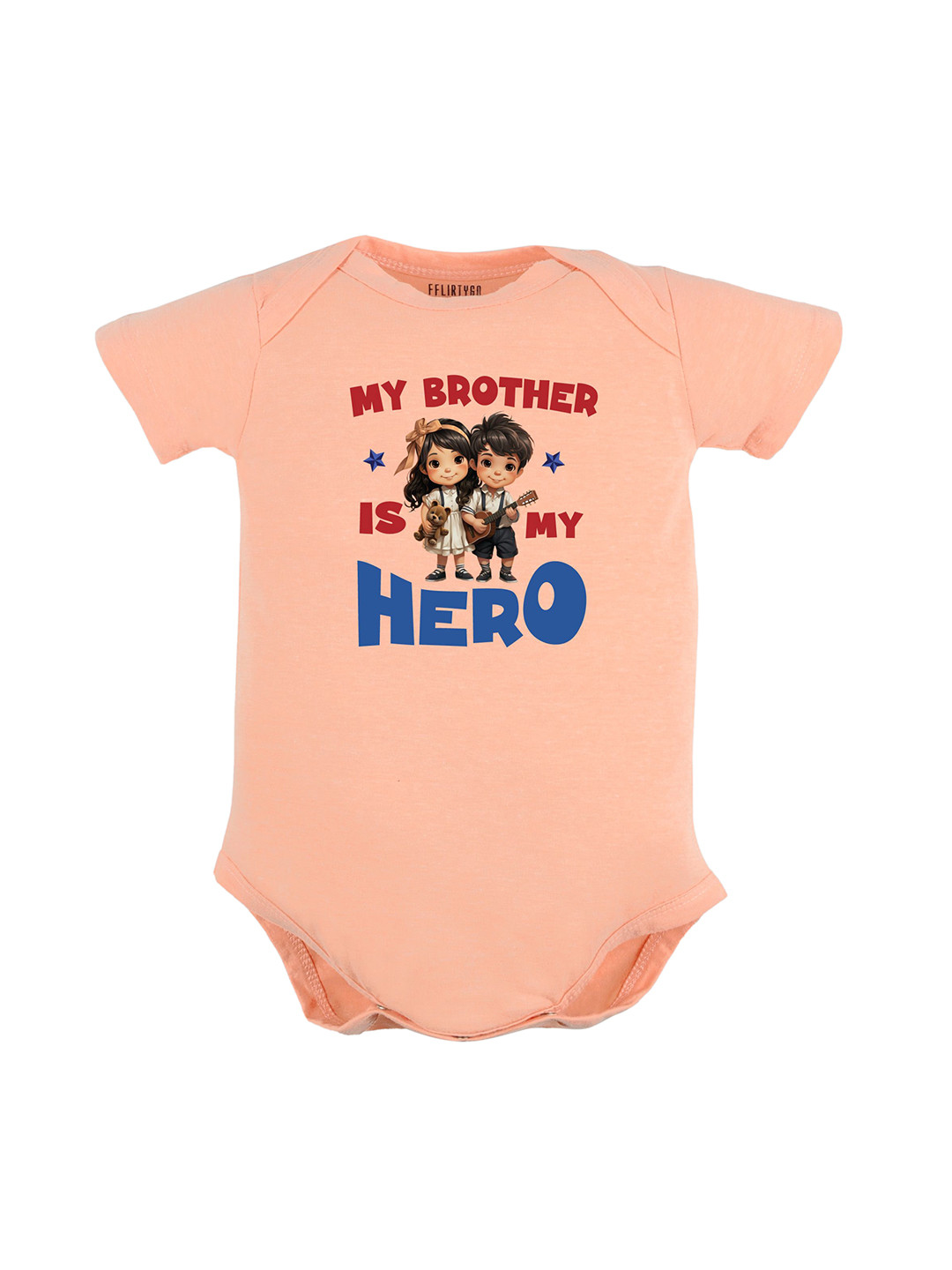 

FFLIRTYGO Infant Printed Pure Cotton Bodysuit, Peach