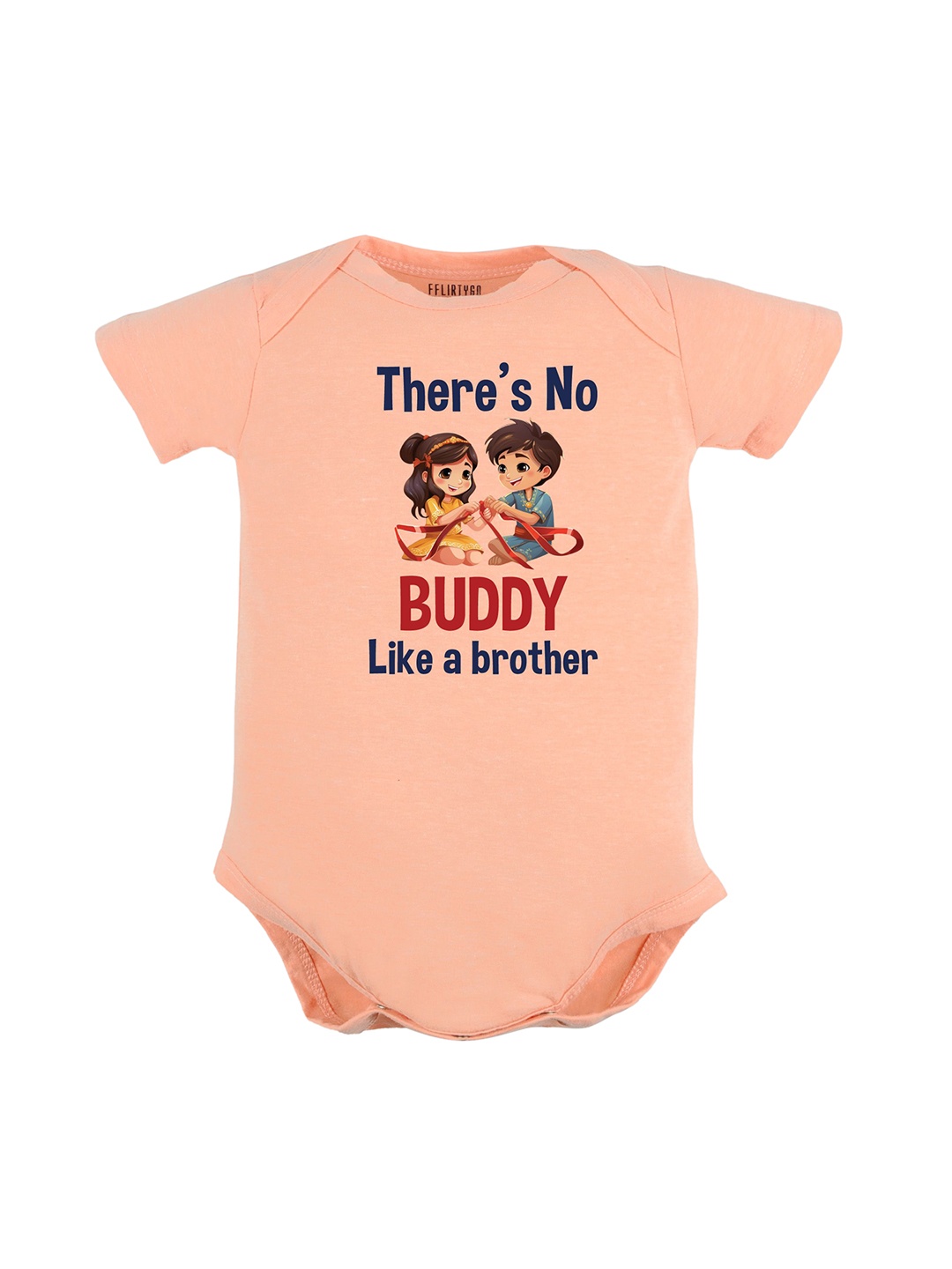 

FFLIRTYGO Infants Kids Printed Cotton Bodysuit, Peach