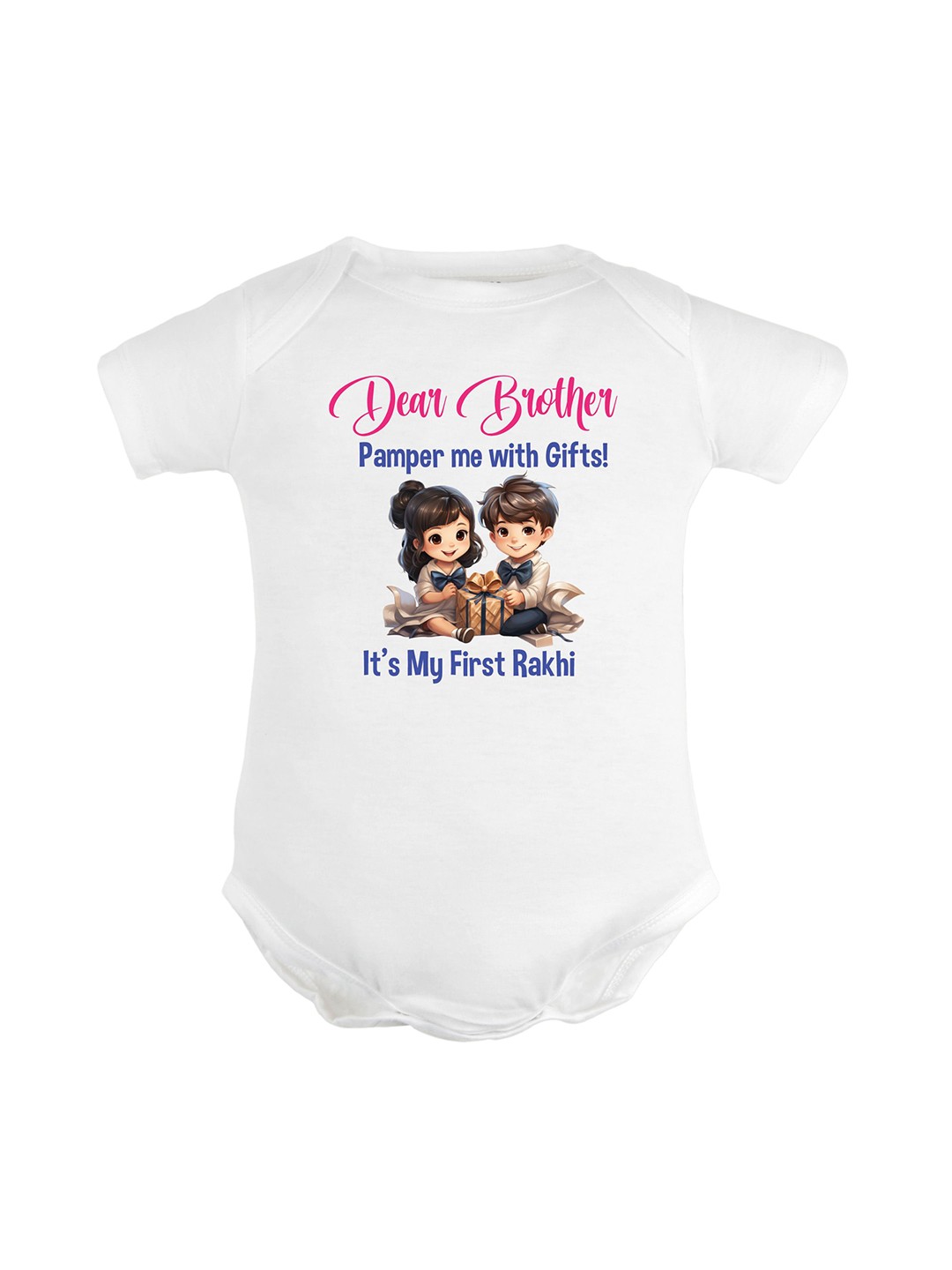 

FFLIRTYGO Infants Printed Cotton Bodysuit, White