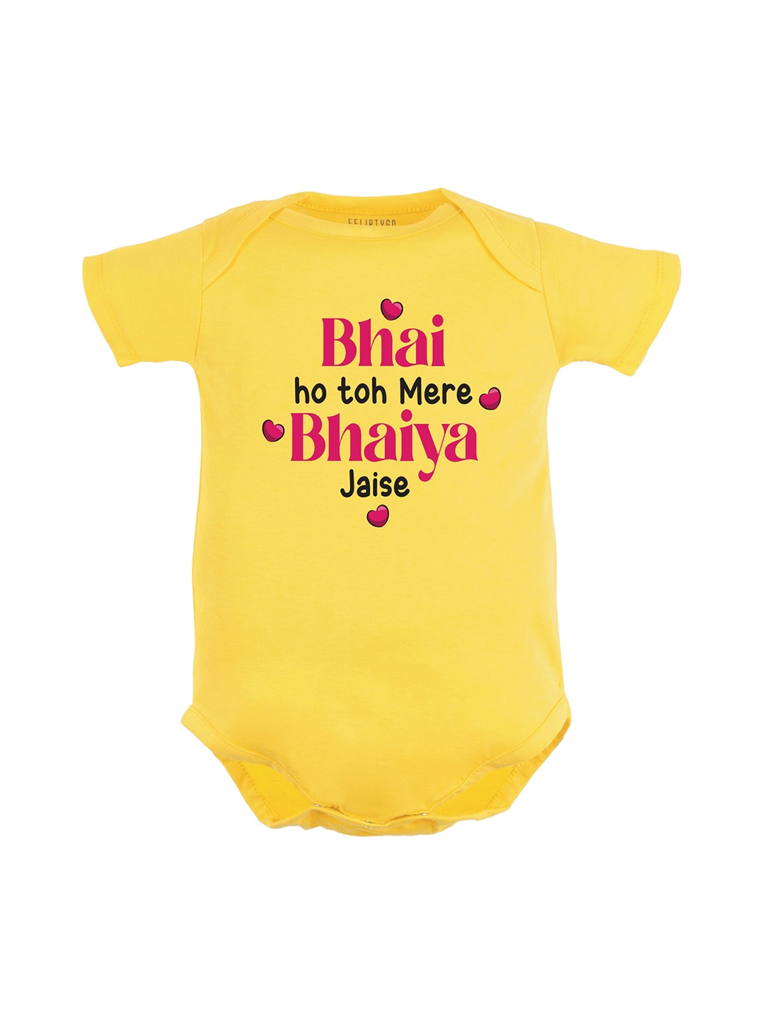 

FFLIRTYGO Infant Printed Pure Cotton Bodysuit, Yellow