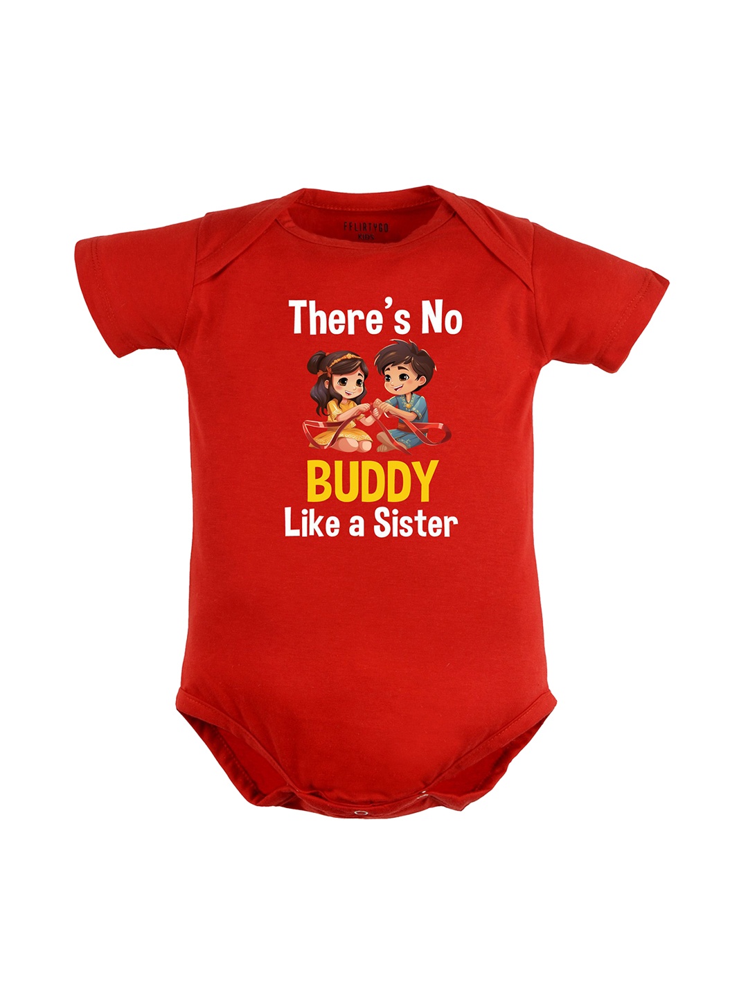 

FFLIRTYGO Infants Printed Pure Cotton Bodysuit, Red