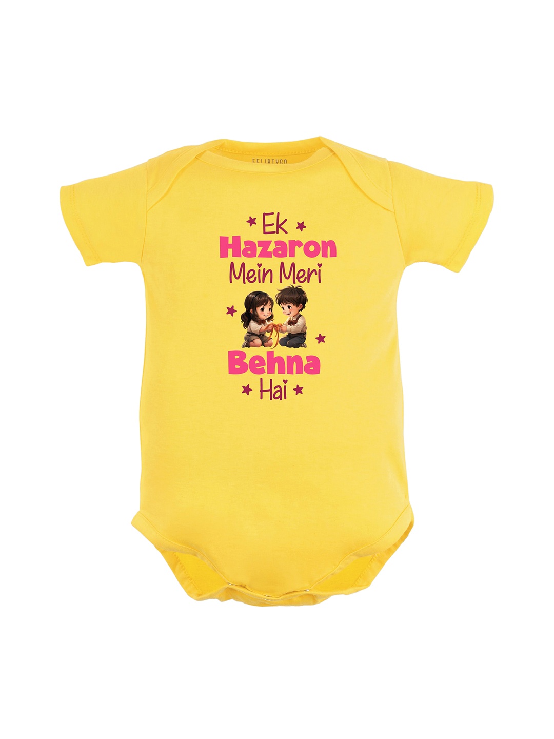 

FFLIRTYGO Infants Printed Pure Cotton Bodysuit, Yellow