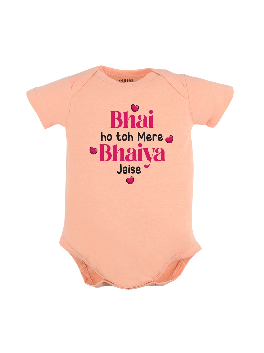 

FFLIRTYGO Infant Printed Pure Cotton Bodysuit, Peach