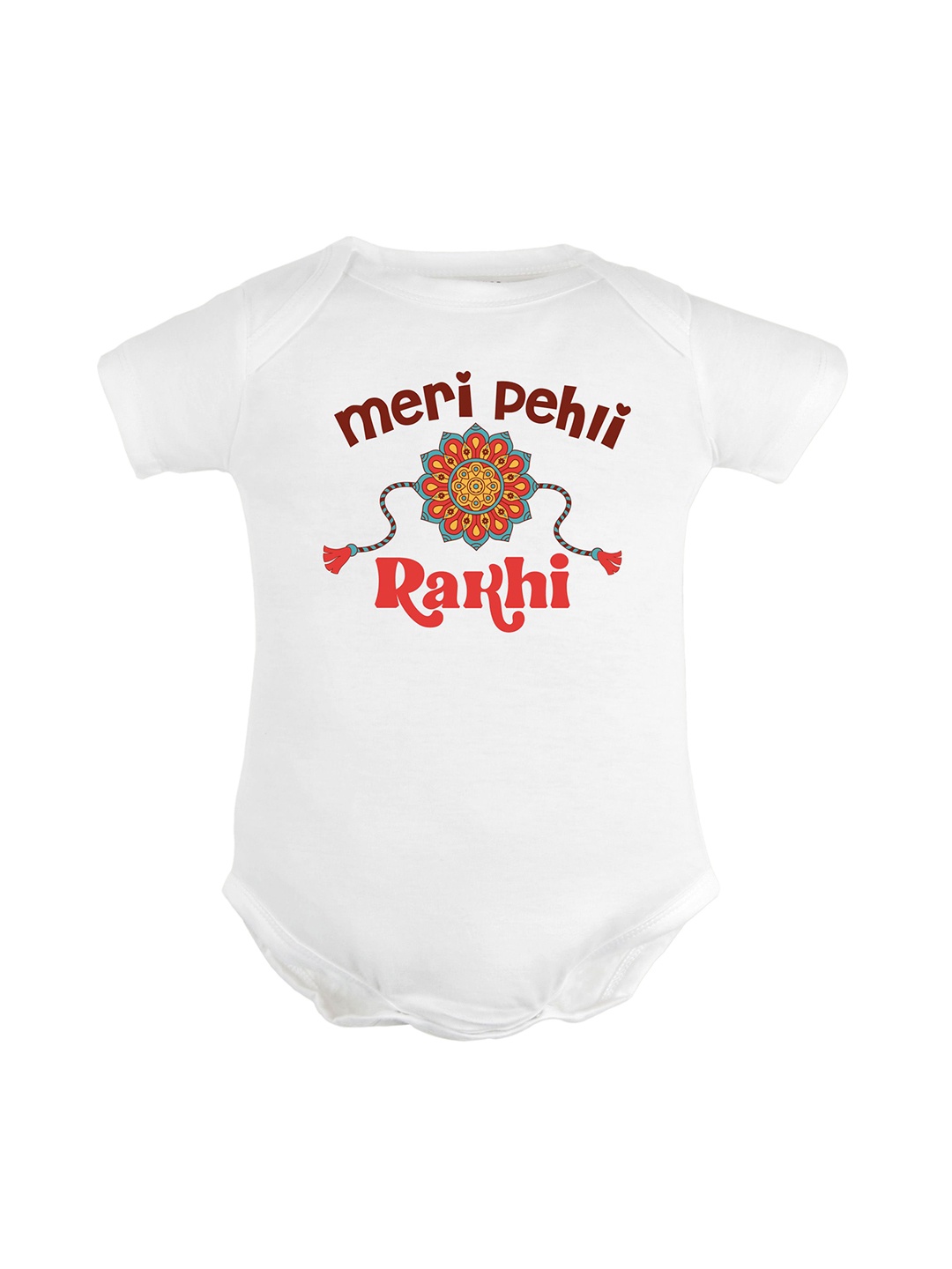 

FFLIRTYGO Infants Printed Pure Cotton Bodysuit, White
