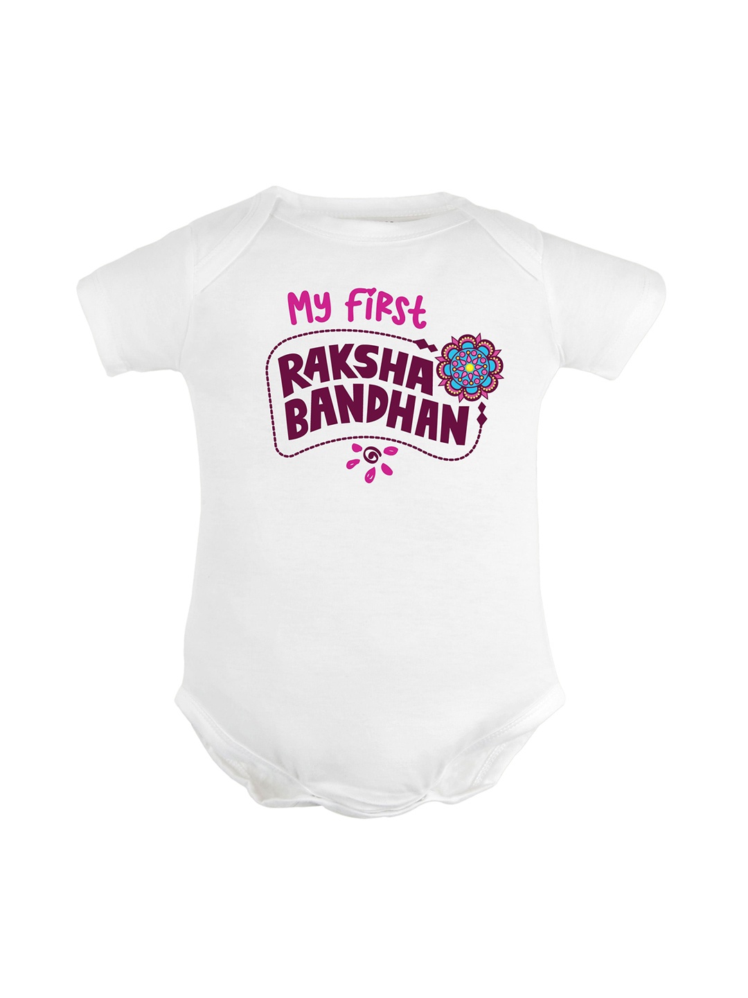 

FFLIRTYGO Infant Printed Pure Cotton Bodysuit, White