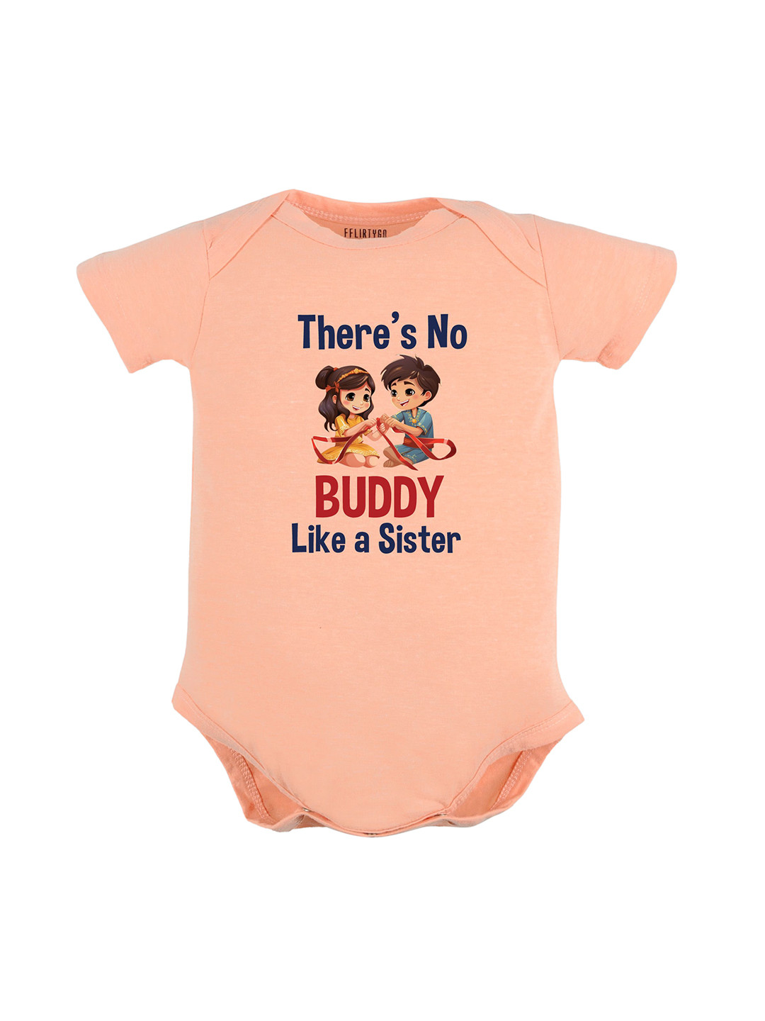 

FFLIRTYGO Infant Printed Pure Cotton Bodysuit, Peach