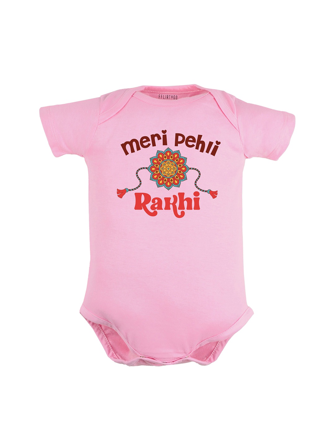 

FFLIRTYGO Infants Printed Pure Cotton Bodysuit, Pink