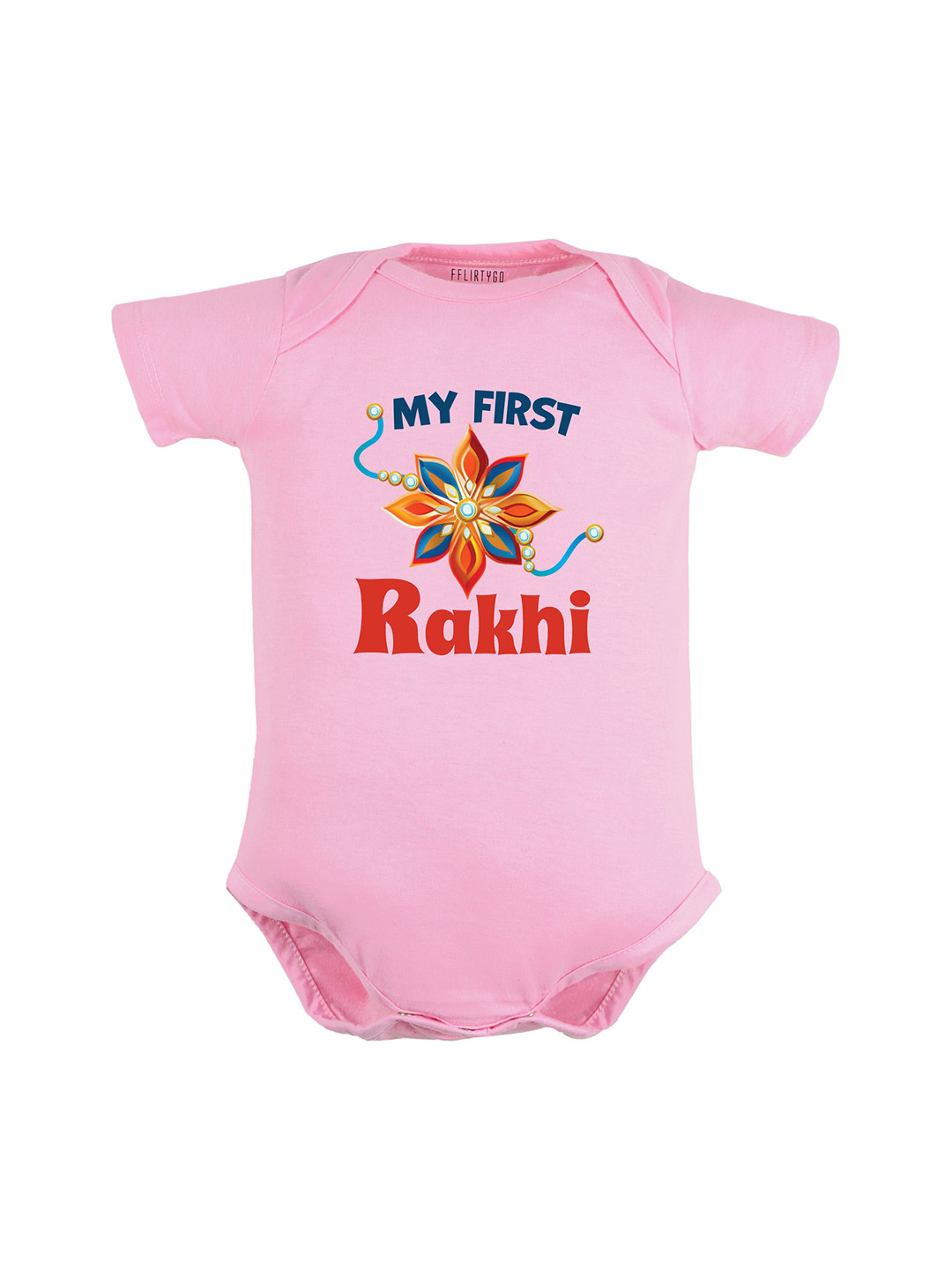 

FFLIRTYGO Infants Printed Pure Cotton Bodysuit, Pink