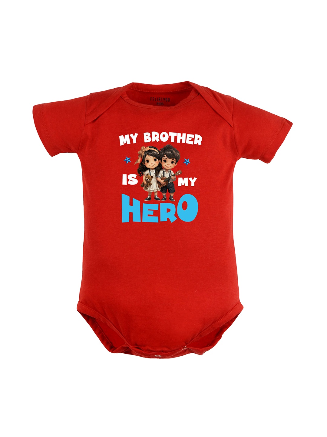 

FFLIRTYGO Infants Printed Pure Cotton Bodysuit, Red