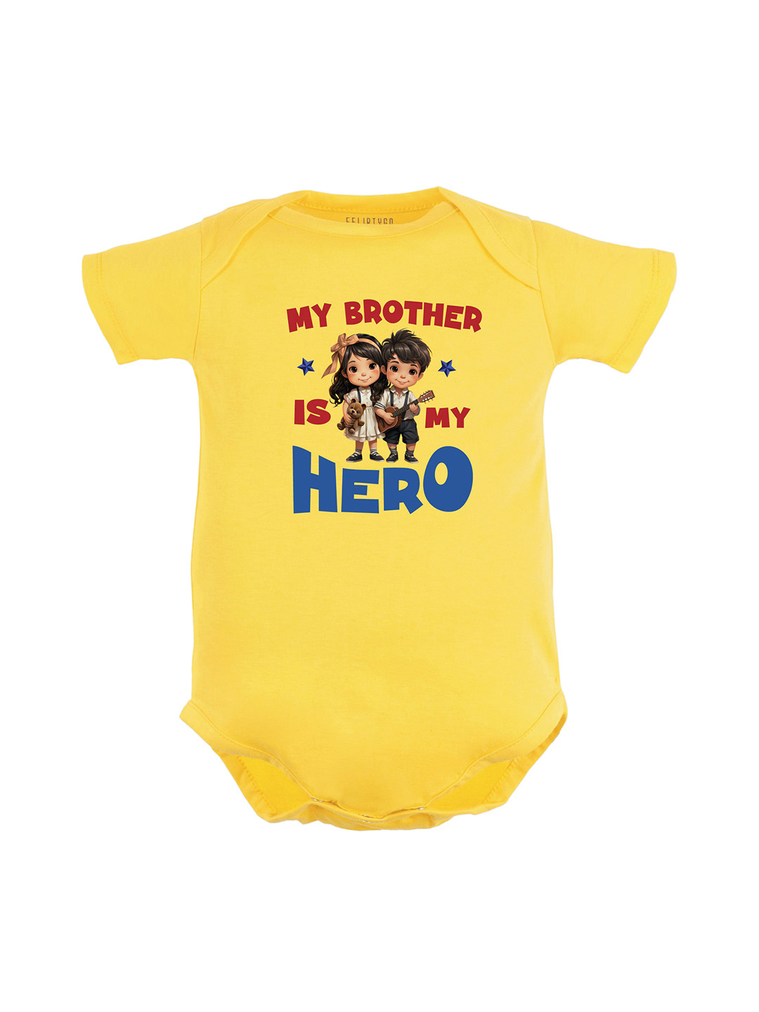 

FFLIRTYGO Infants Printed Pure Cotton Bodysuit, Yellow