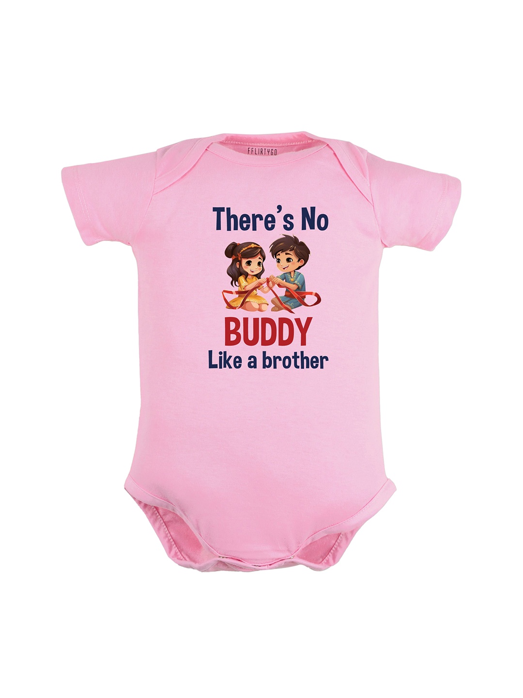

FFLIRTYGO Infants Printed Pure Cotton Bodysuit, Pink