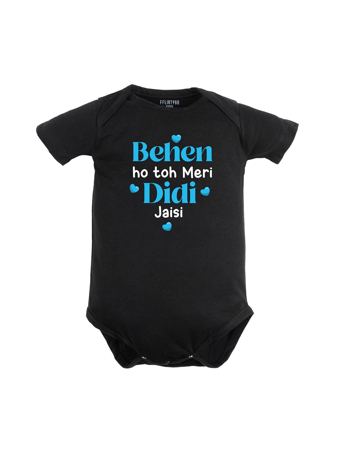 

FFLIRTYGO Infants Printed Pure Cotton Bodysuit, Black