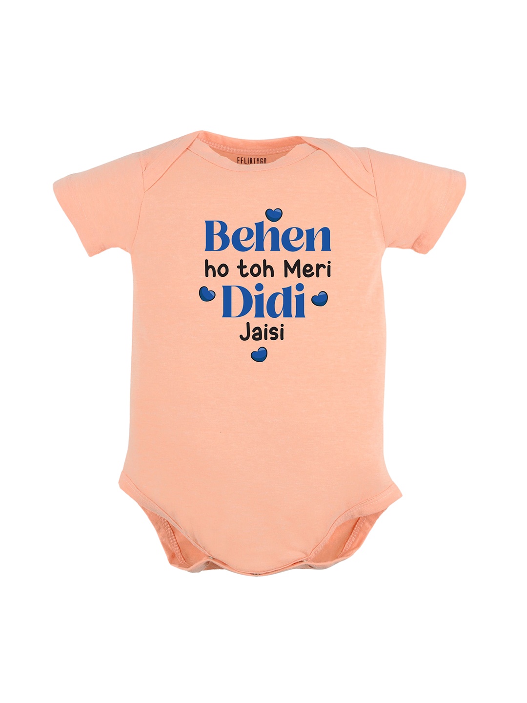 

FFLIRTYGO Infant Printed Pure Cotton Bodysuit, Peach
