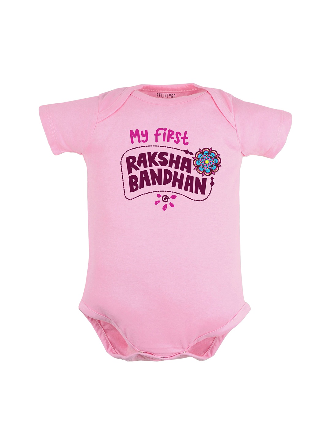 

FFLIRTYGO Infant Printed Pure Cotton Bodysuit, Pink