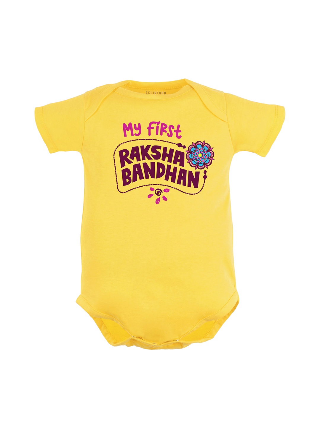 

FFLIRTYGO Infants Printed Pure Cotton Bodysuit, Yellow