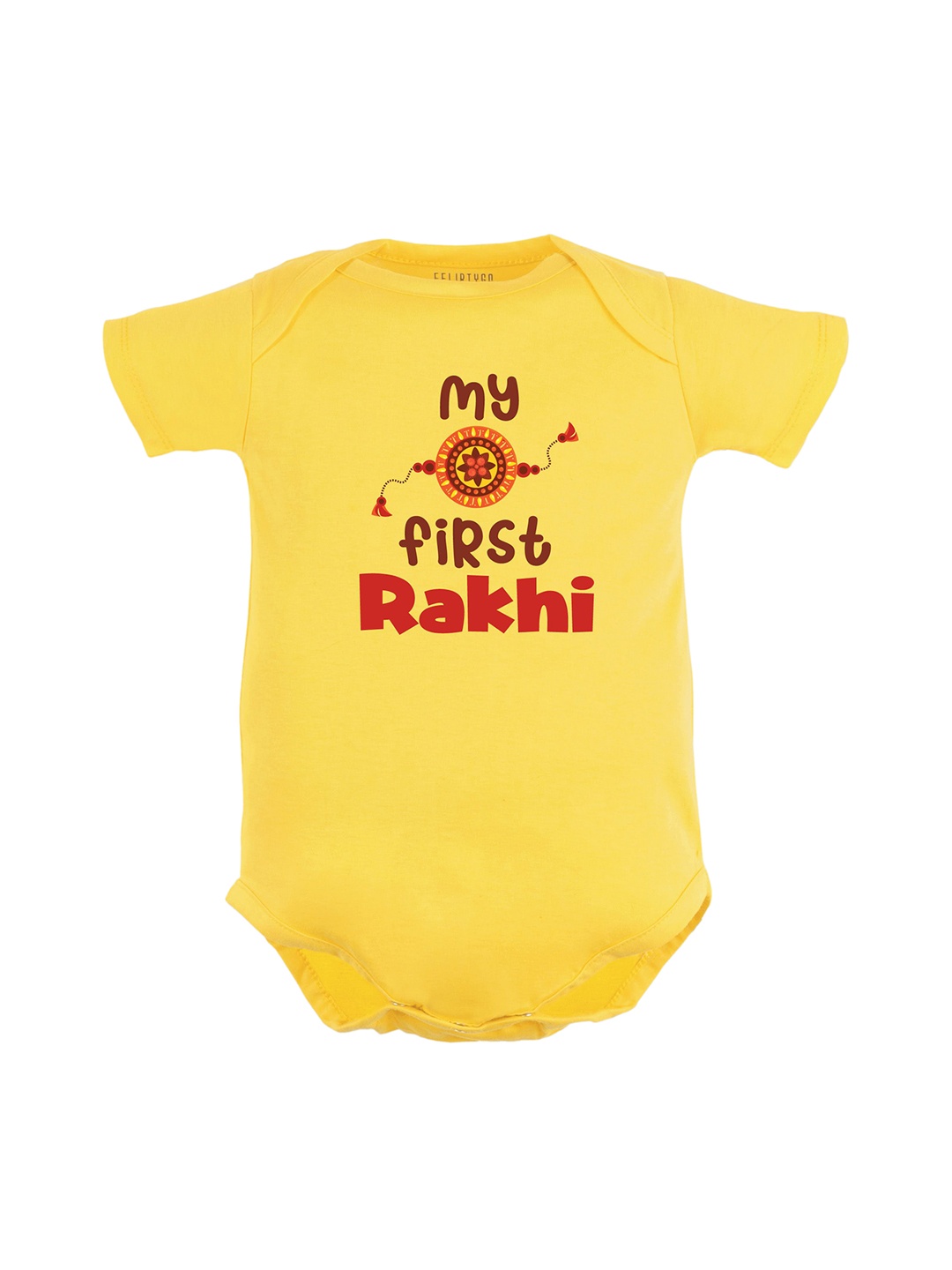 

FFLIRTYGO Infant Printed Pure Cotton Bodysuit, Yellow