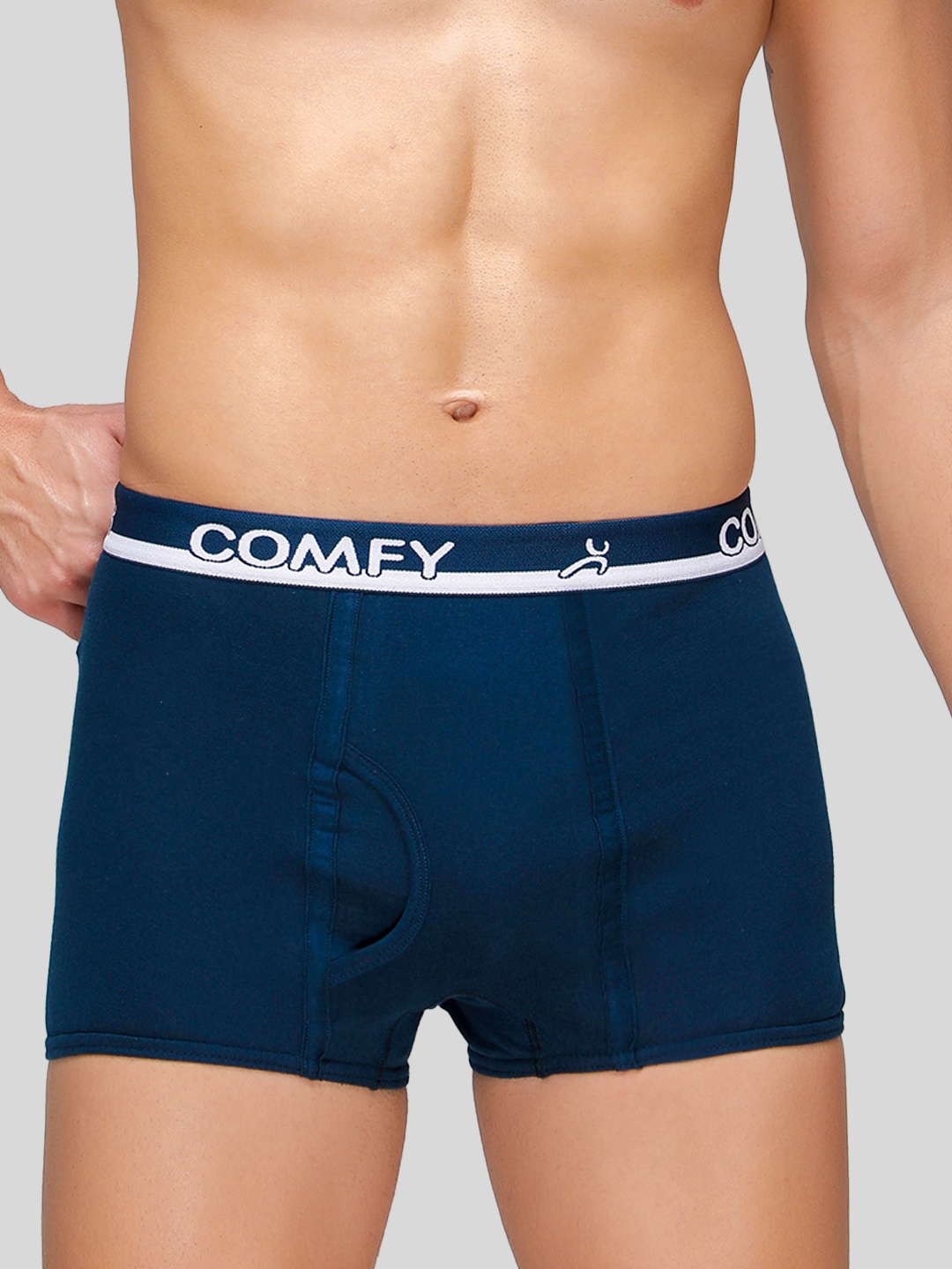 

AMUL COMFY Mid Rise Pure Cotton Breathable Trunk AC-MTROE-AF-2XL-1PC, Blue
