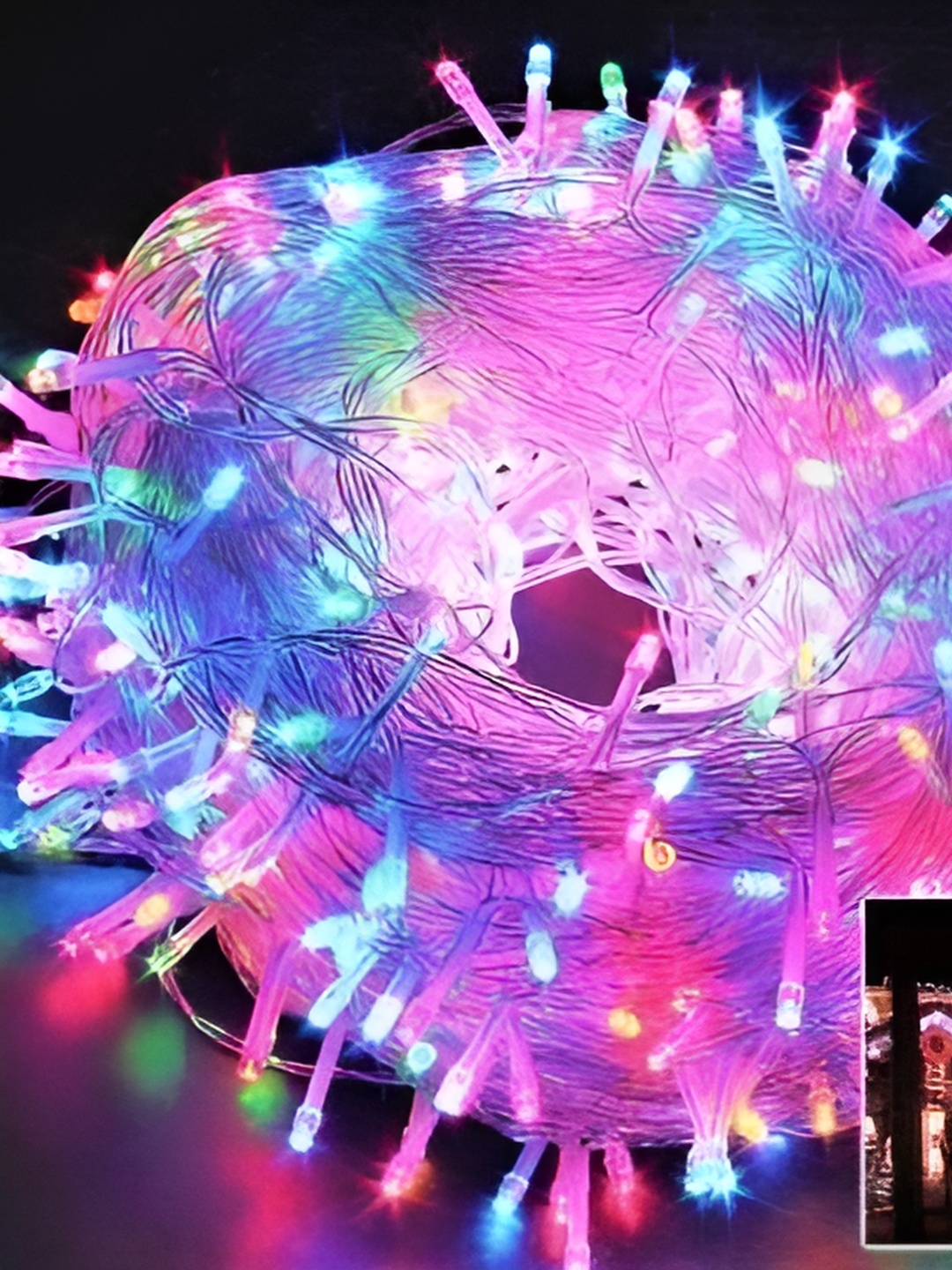 

ENORMITY Blue & Pink Rice Shape String Lights, Yellow