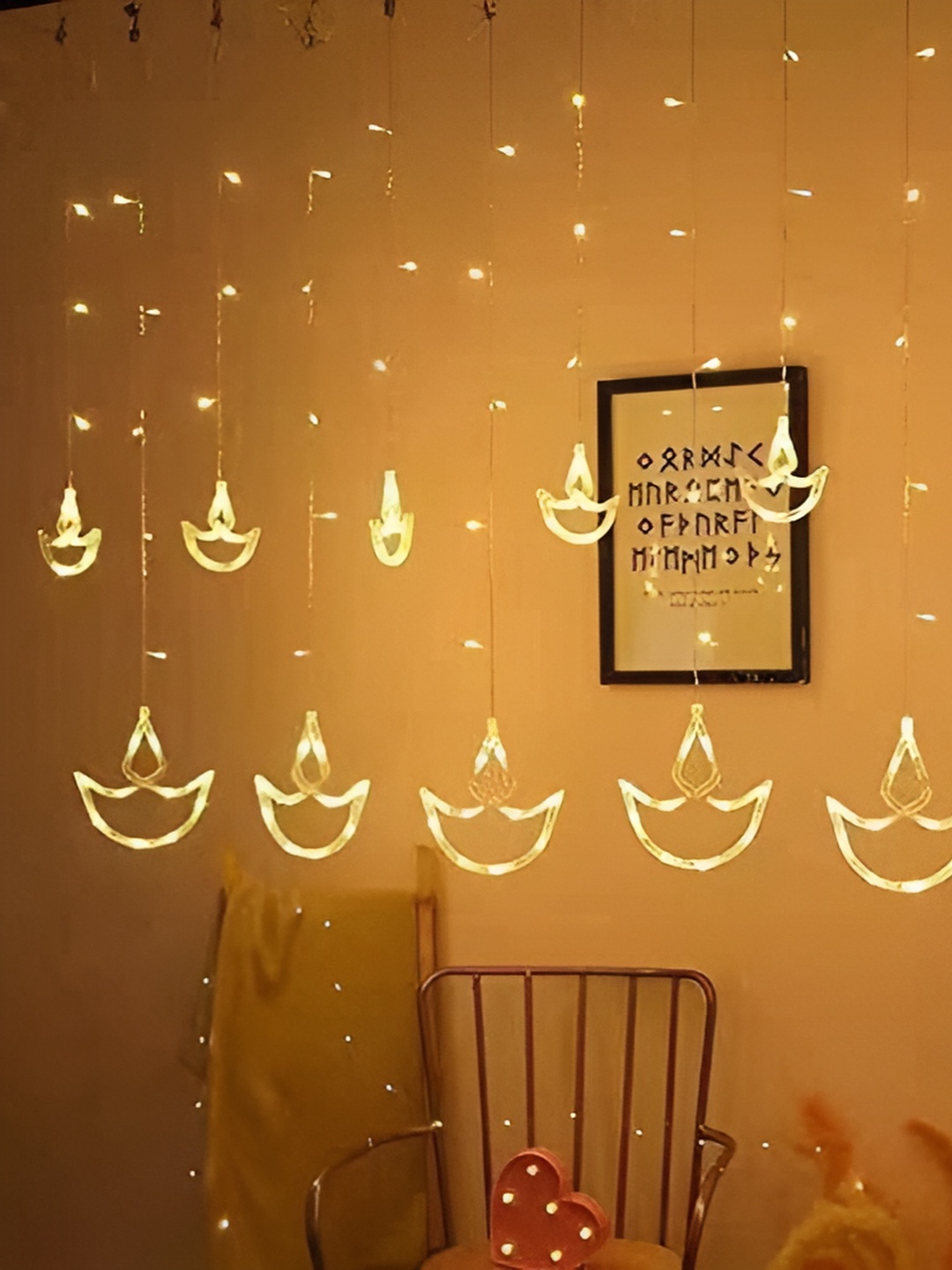 

ENORMITY Yellow Diya Shape String Lights