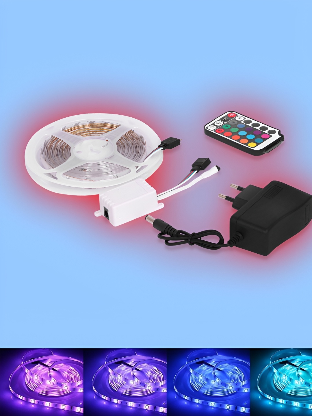 

ENORMITY Red & Blue Rice Shape Rope String Lights