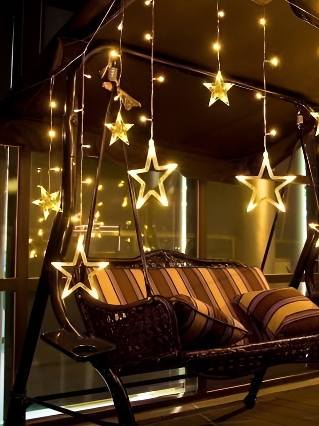 

ENORMITY Yellow Star Shaped String Lights, Gold