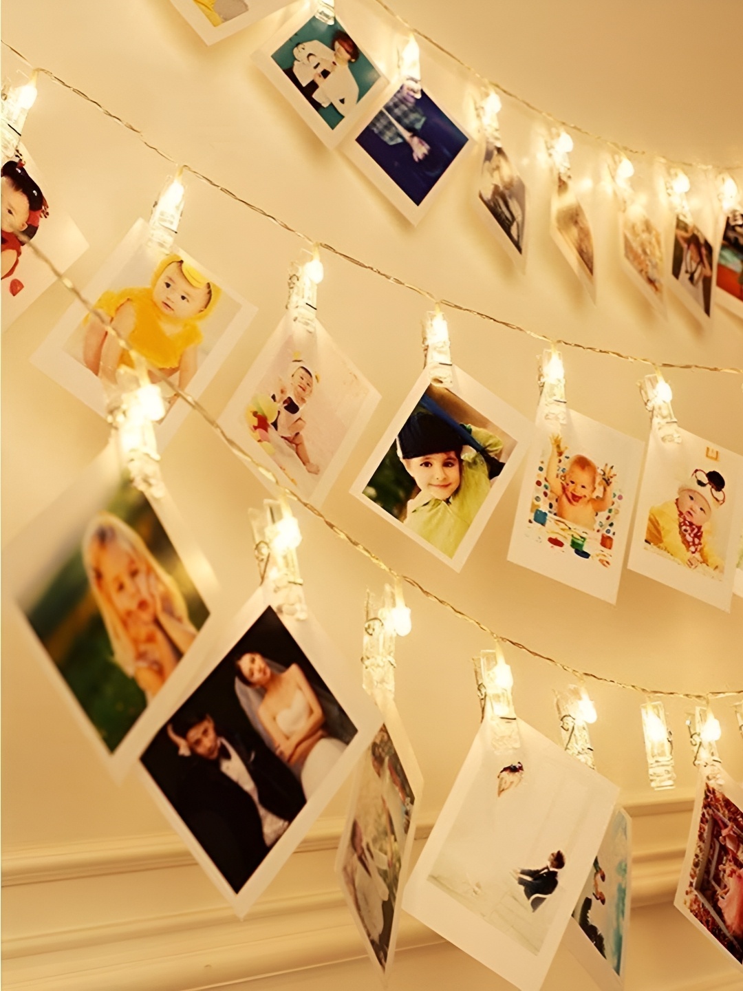 ENORMITY Yellow Photo Clip Shape String Lights