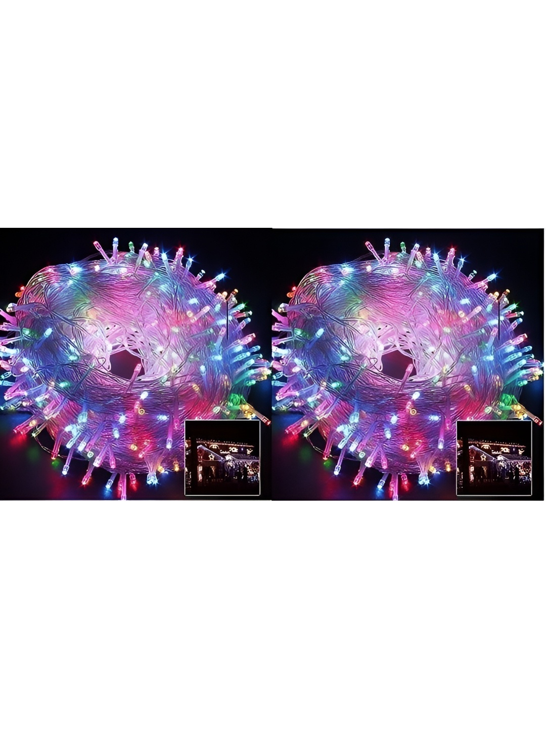 ENORMITY 2-Pcs Red & Green Cylindrical Shaped LED String Lights