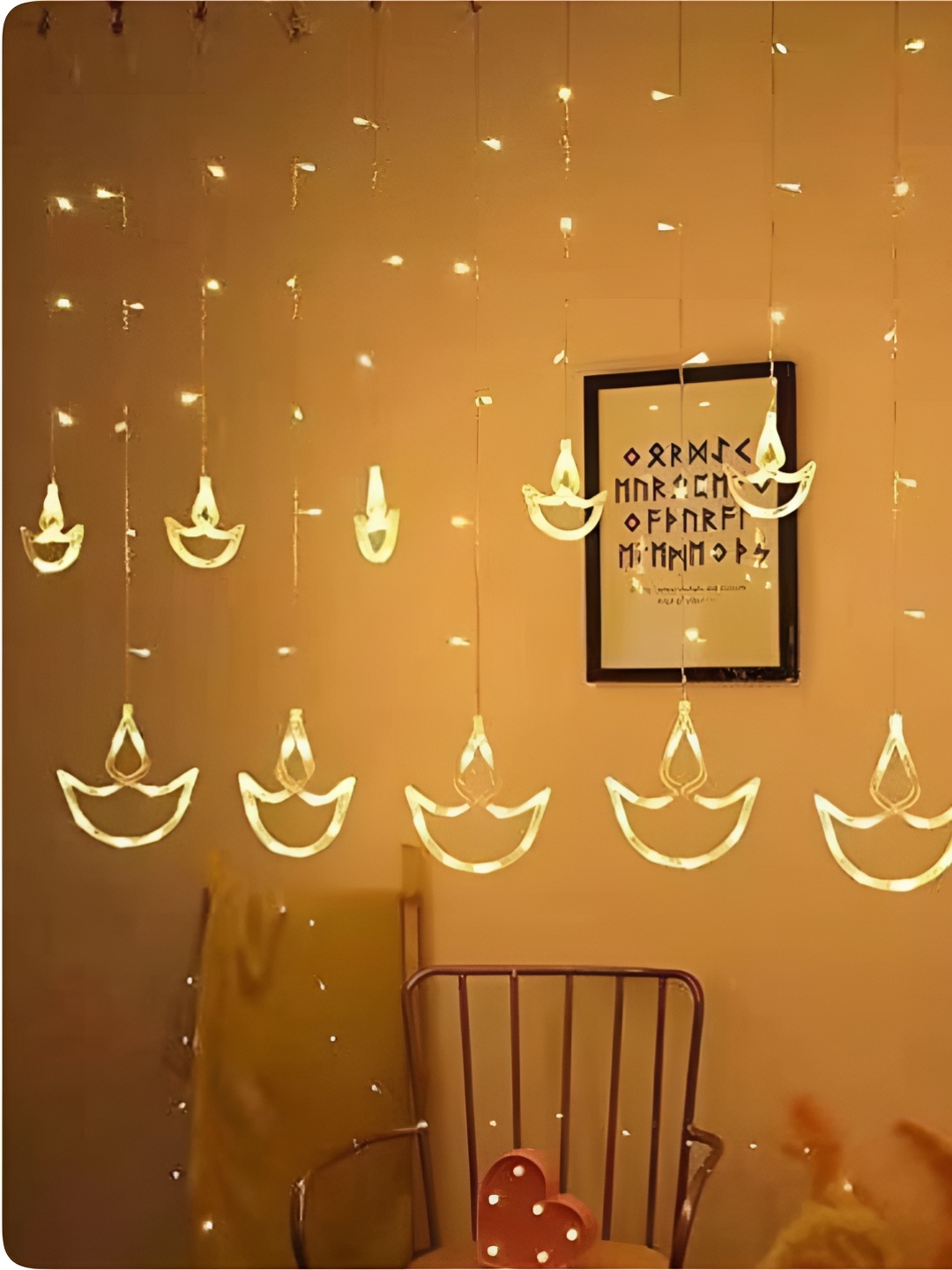 

ENORMITY Yellow Diya Shaped LED String Lights