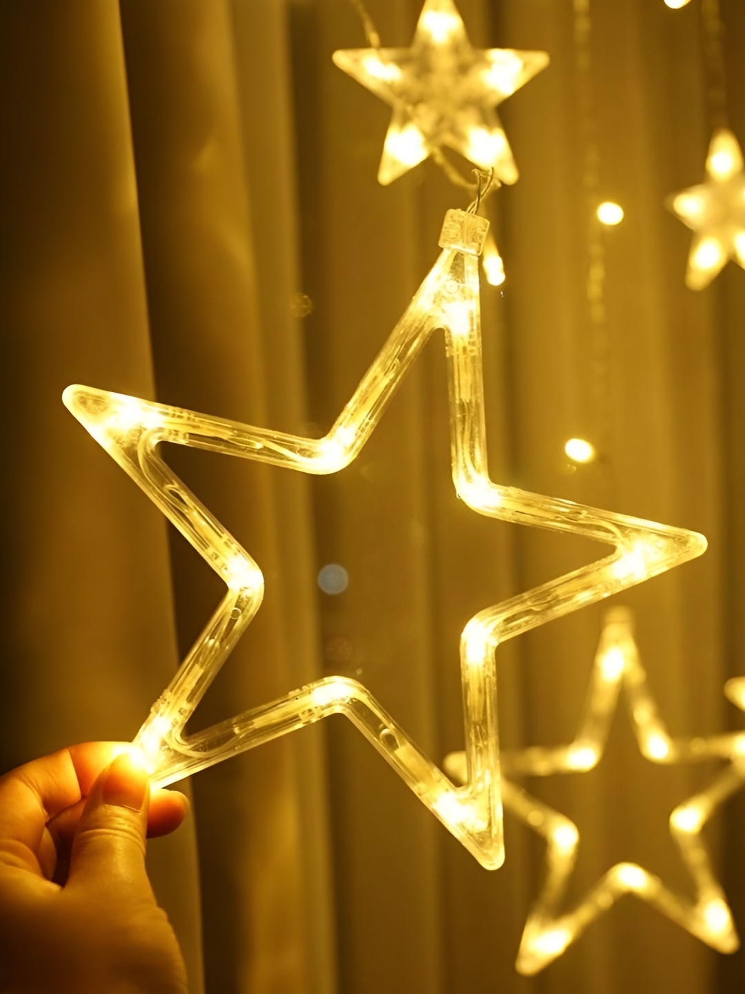 

ENORMITY Yellow Star Shape String Lights, Gold