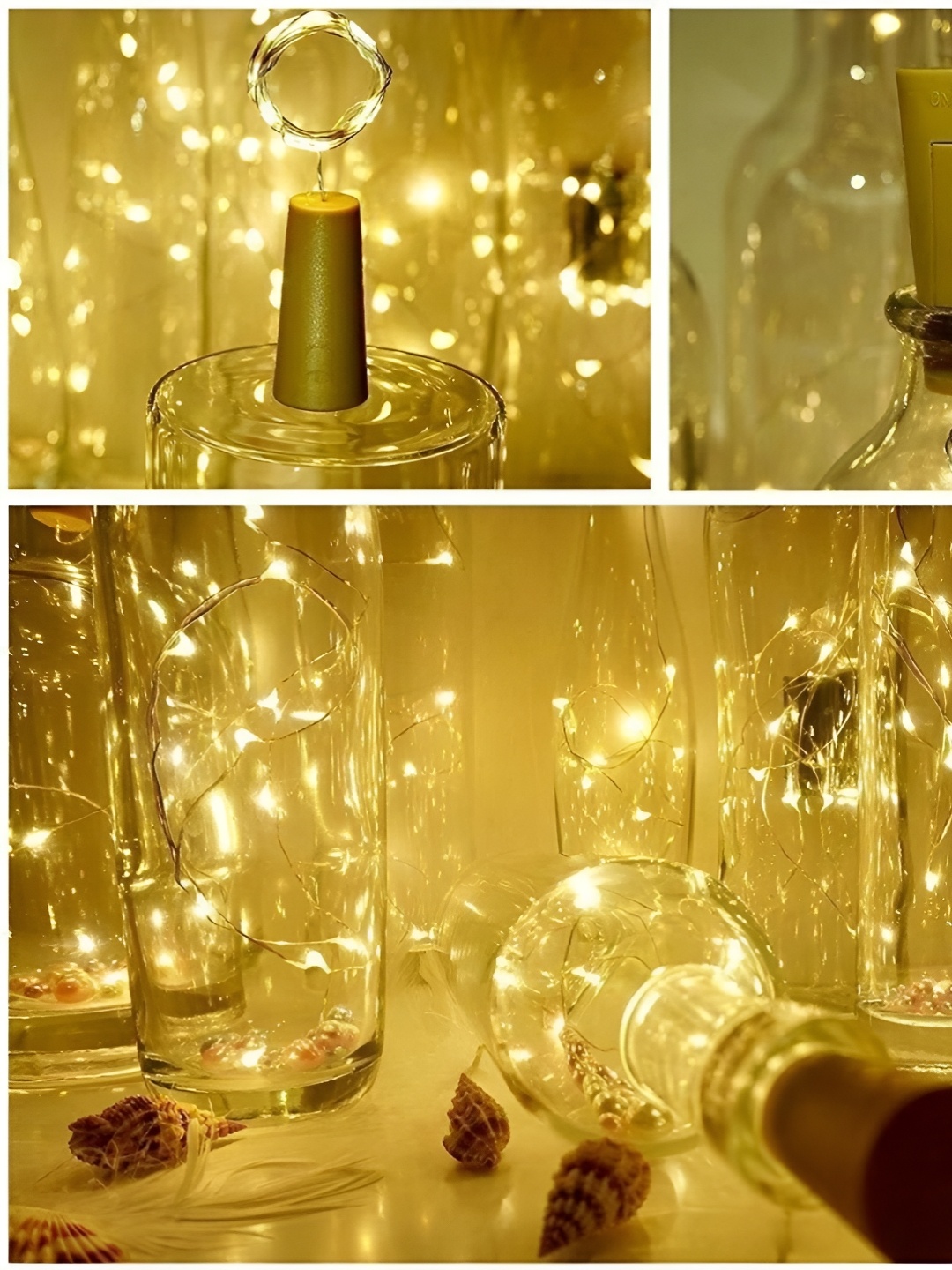 

ENORMITY 12-Pcs Yellow Rice Shaped Cork LED String Lights