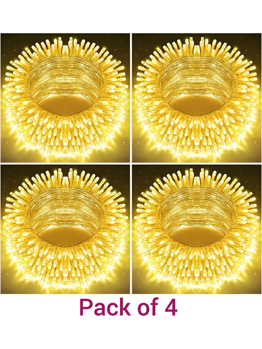 

ENORMITY 4Pcs Yellow Rice Shape String Lights