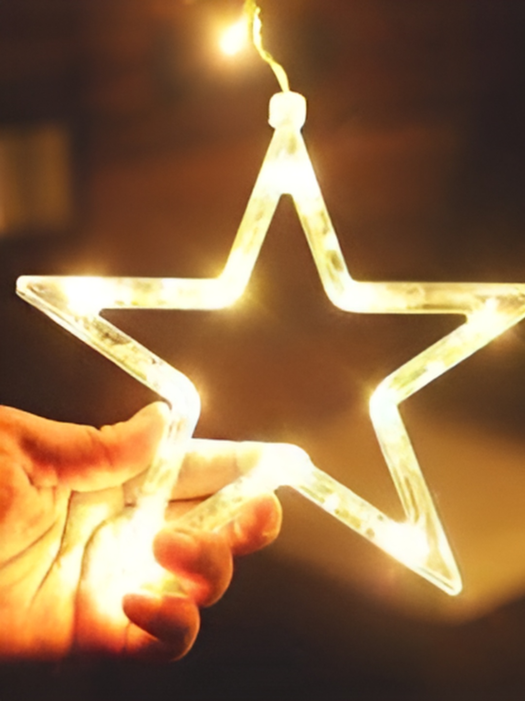 

ENORMITY Yellow Star Shaped LED String Lights With Controller, Gold